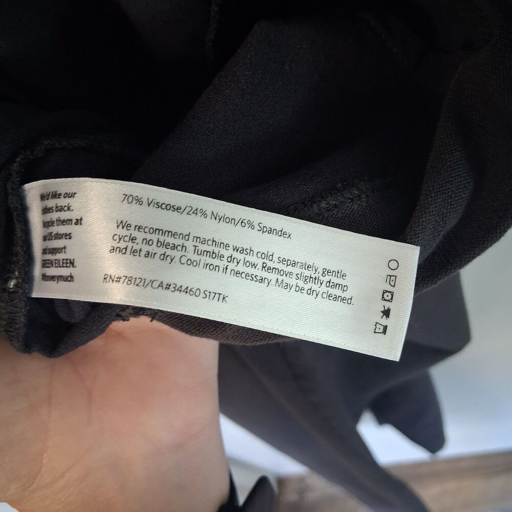 Eileen Fisher Stretch Crepe Pull On Pants Charcoal Gray/Grey M Minimalist Office - Picture 11 of 11